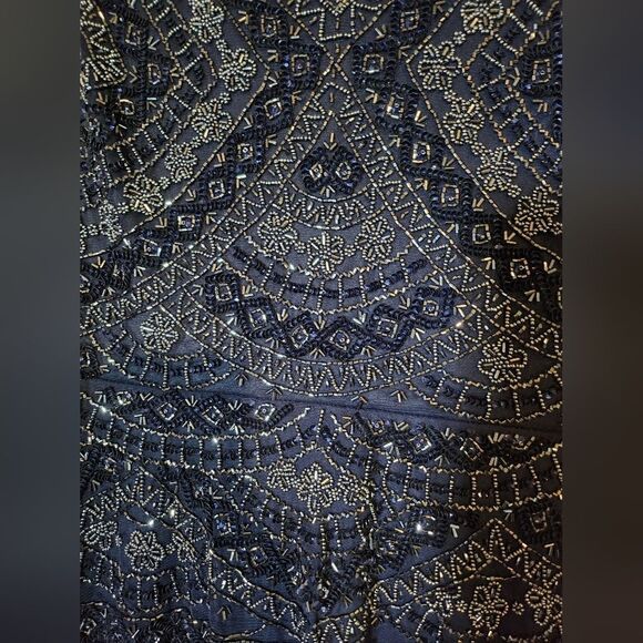 Navy Blue Beaded Formal Mother Of the Bride Dress Pisarro Nights - Picture 4 of 11